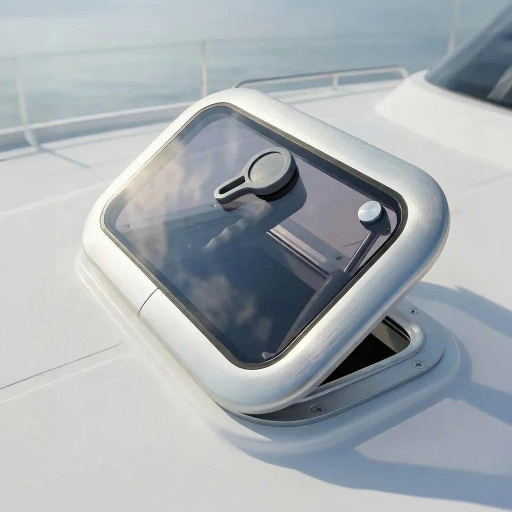 Opening Deck Hatch & Boat Porthole Window, Acrylic Oval/Rectangular Portlight, Marine Skylight for Boats/Yachts/Ships/RV