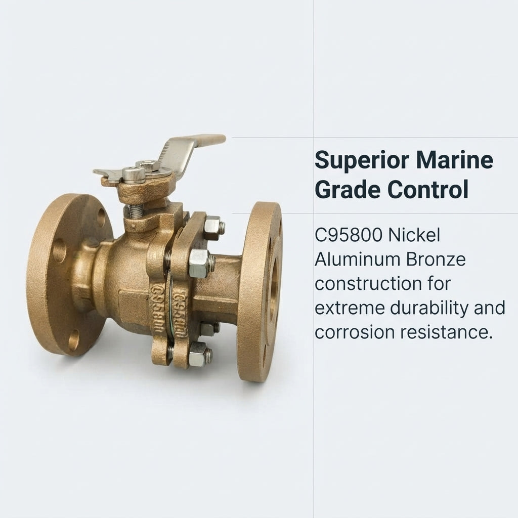 C95800 Marine Bronze Flanged Ball Valve - High-Pressure 150-600LB