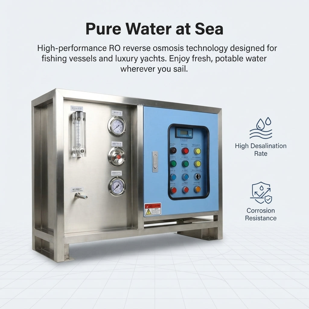 Marine RO Desalination System - 98% High Desalination, 304 SS for Vessels