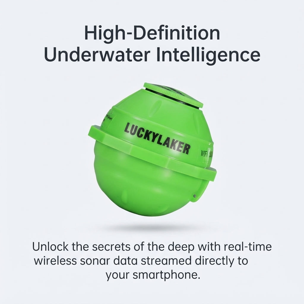 Wireless HD Sonar Fish Finder - 45M Depth & 90° Wide-Angle Detection