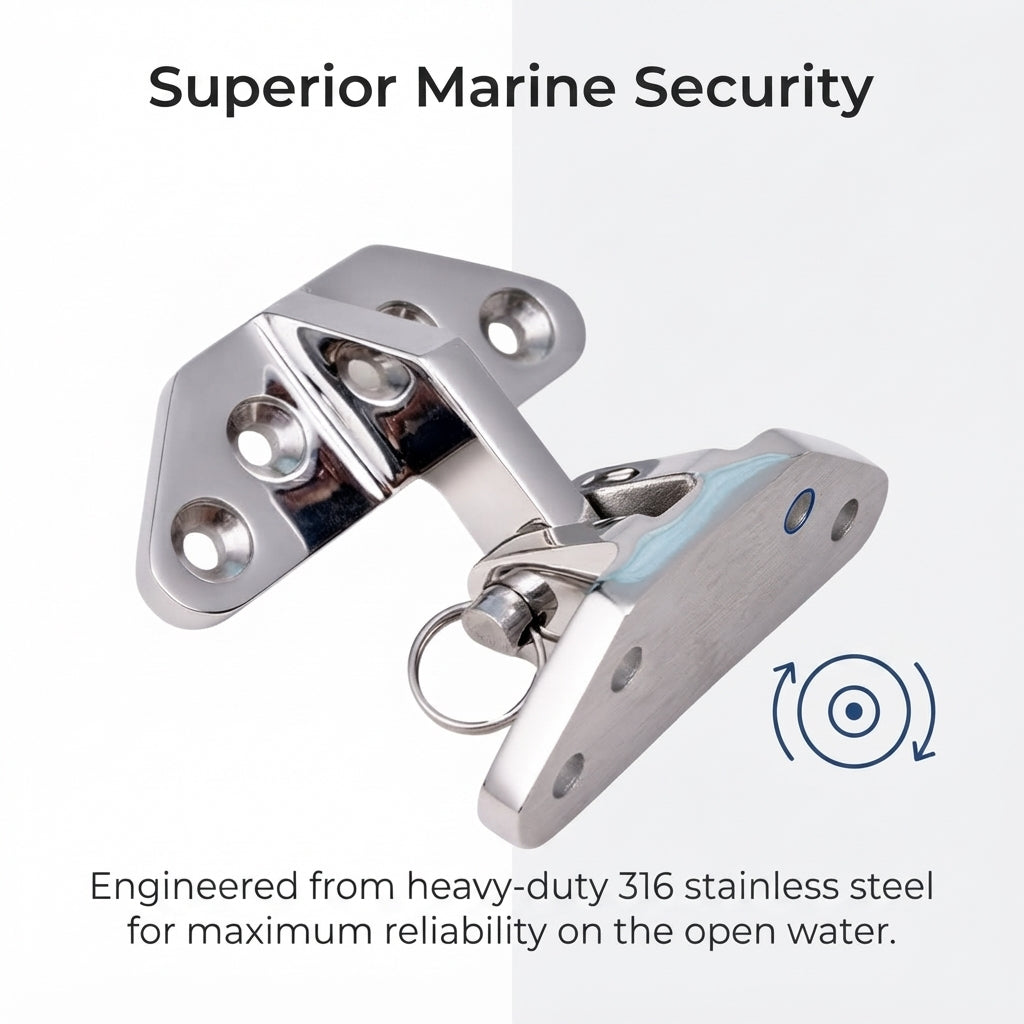 316 Stainless Steel Marine Butterfly Hinge - Heavy-Duty Deck Folding