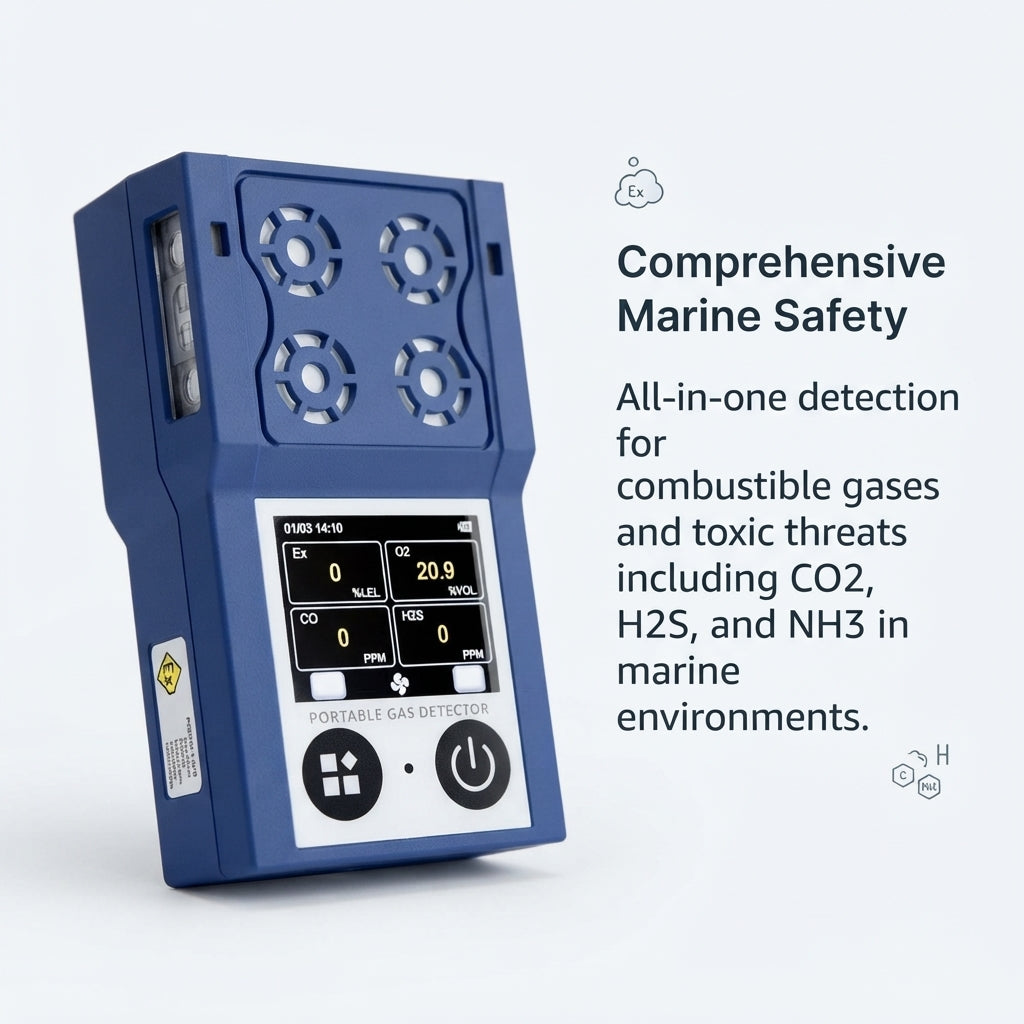 Portable Marine Gas Detector - 5-in-1 Toxic & Combustible Gas Alarm