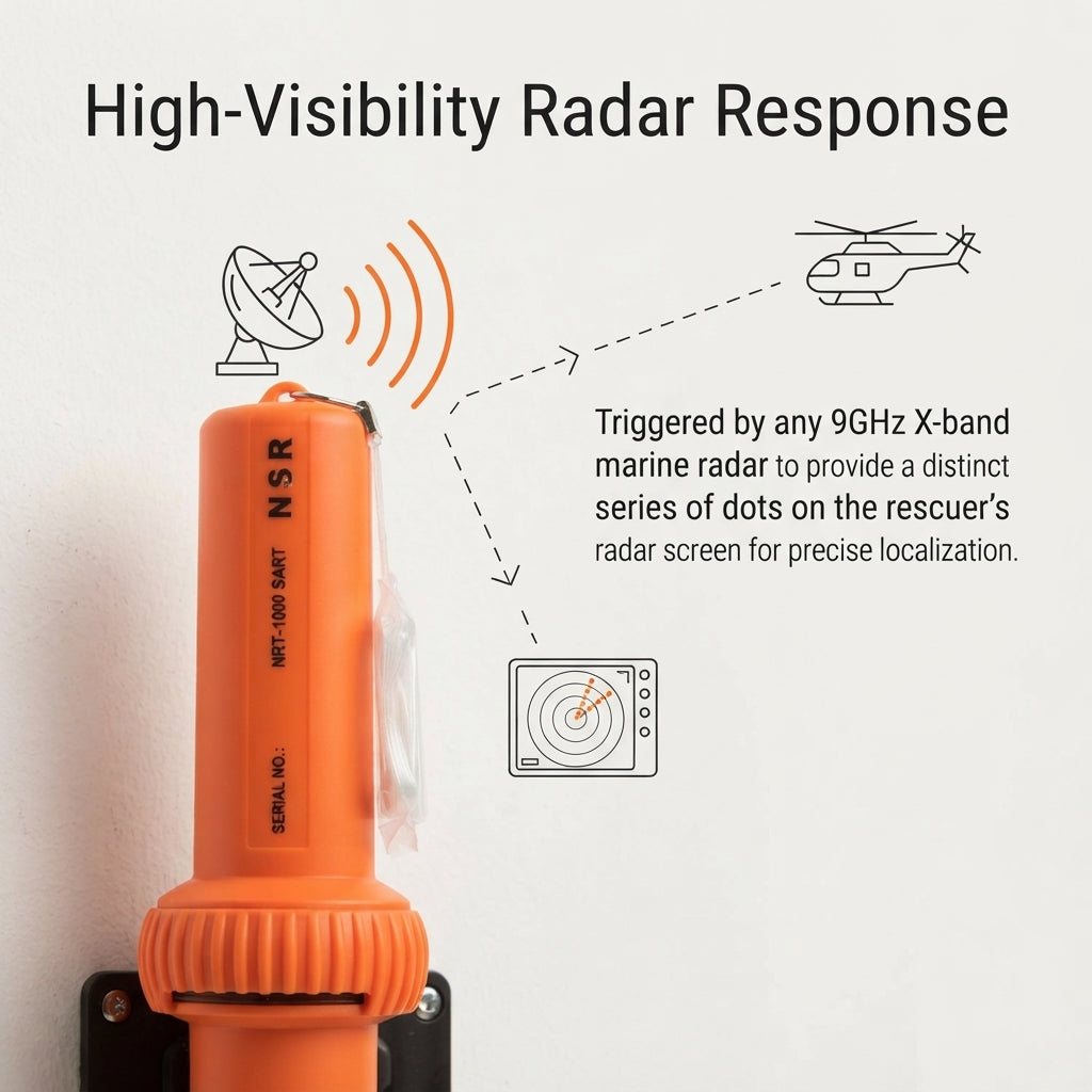 NRT-1000 Marine SART Radar Transponder - 9GHz X-Band, 96-Hr Battery, 10m Waterproof (95x377mm)
