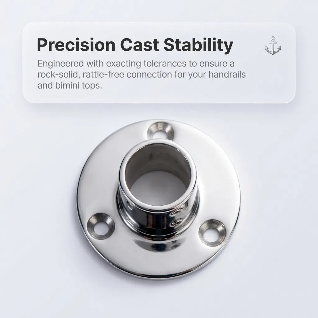 Overhead view of the 90-degree fitting showing the precision cast wall thickness and three counter-sunk mounting holes.