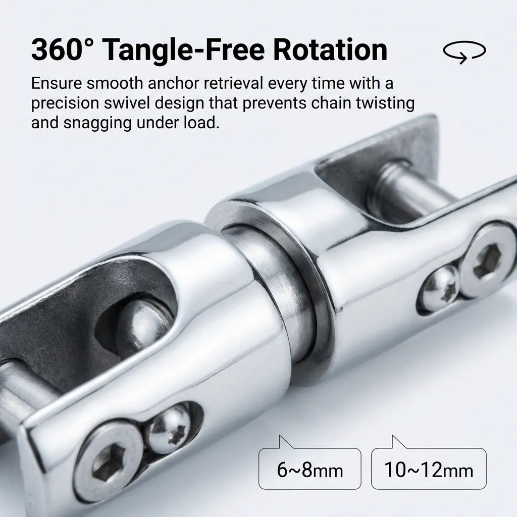 Detailed view of the central rotation joint showing the precision gap designed for 360-degree tangle-free movement.
