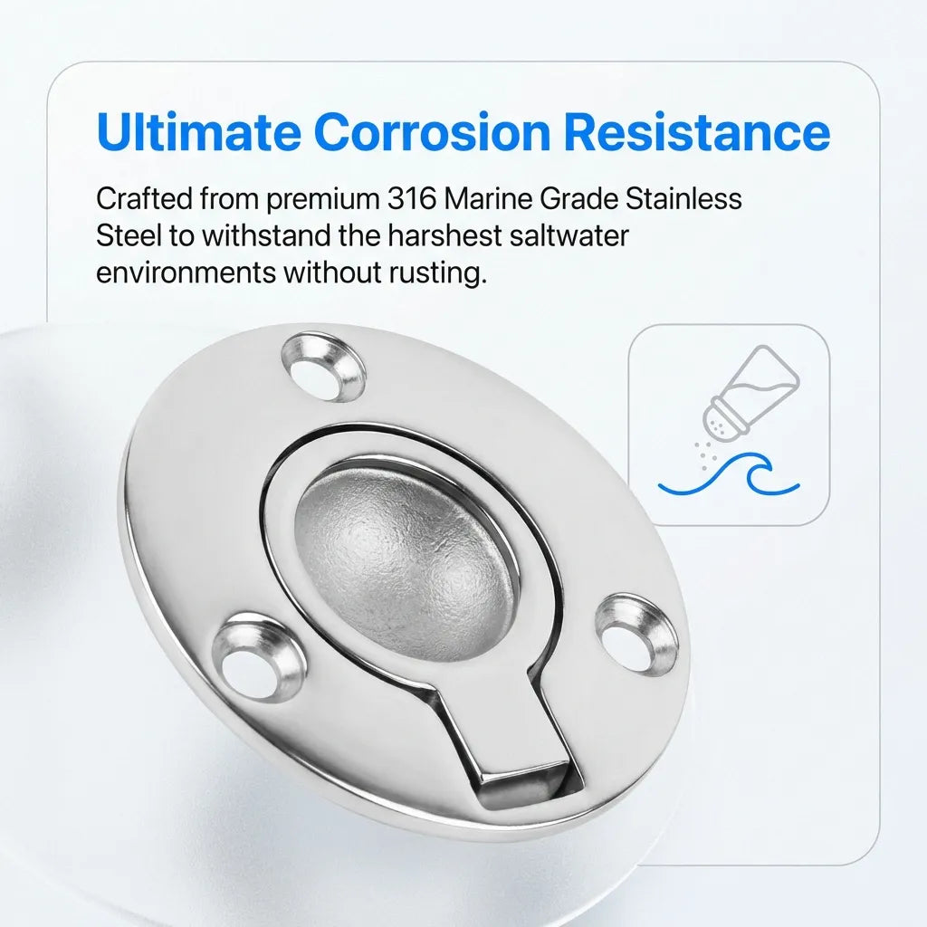 Infographic highlighting the ultimate corrosion resistance of 316 marine grade stainless steel against harsh saltwater environments.