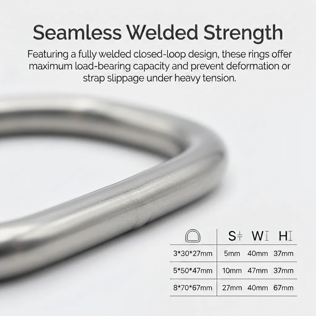 Macro photograph showing the seamless welded joint and smooth electro-polished surface of the steel loop.