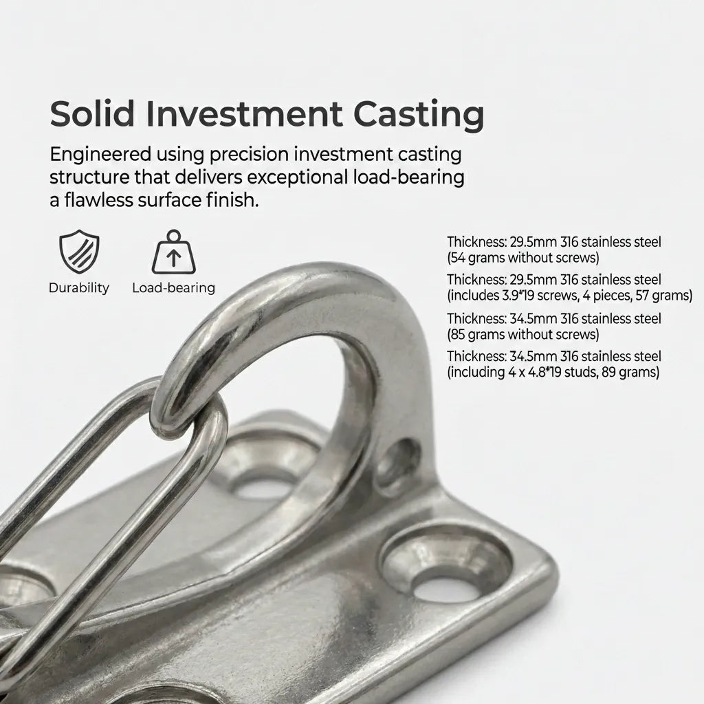 Detailed view of the solid investment casting structure highlighting durability and load-bearing capabilities of the marine fender hook.