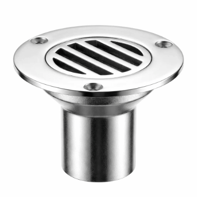38mm Boat Floor Deck Drain 316 Stainless Steel Scupper with Mirror Polish and Slotted Grate