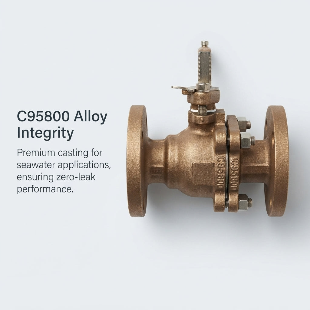 C95800 Marine Bronze Flanged Ball Valve - High-Pressure 150-600LB