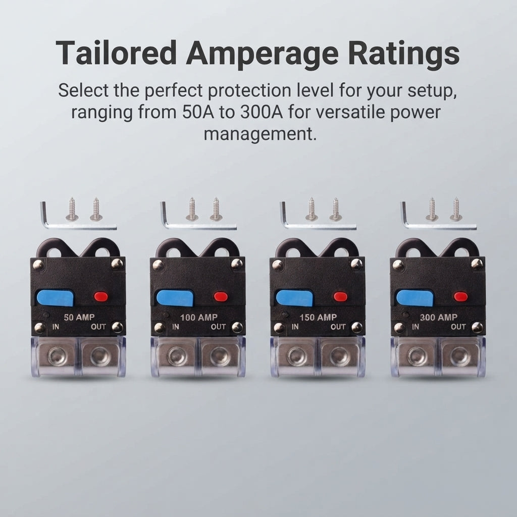 Marine Thermal Circuit Breaker - Manual Reset, 50-300A Overcurrent Protection