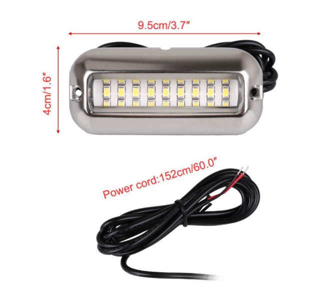 Airow Marine 42-LED Underwater Boat Light - 316 SS, 10-30V, IP68