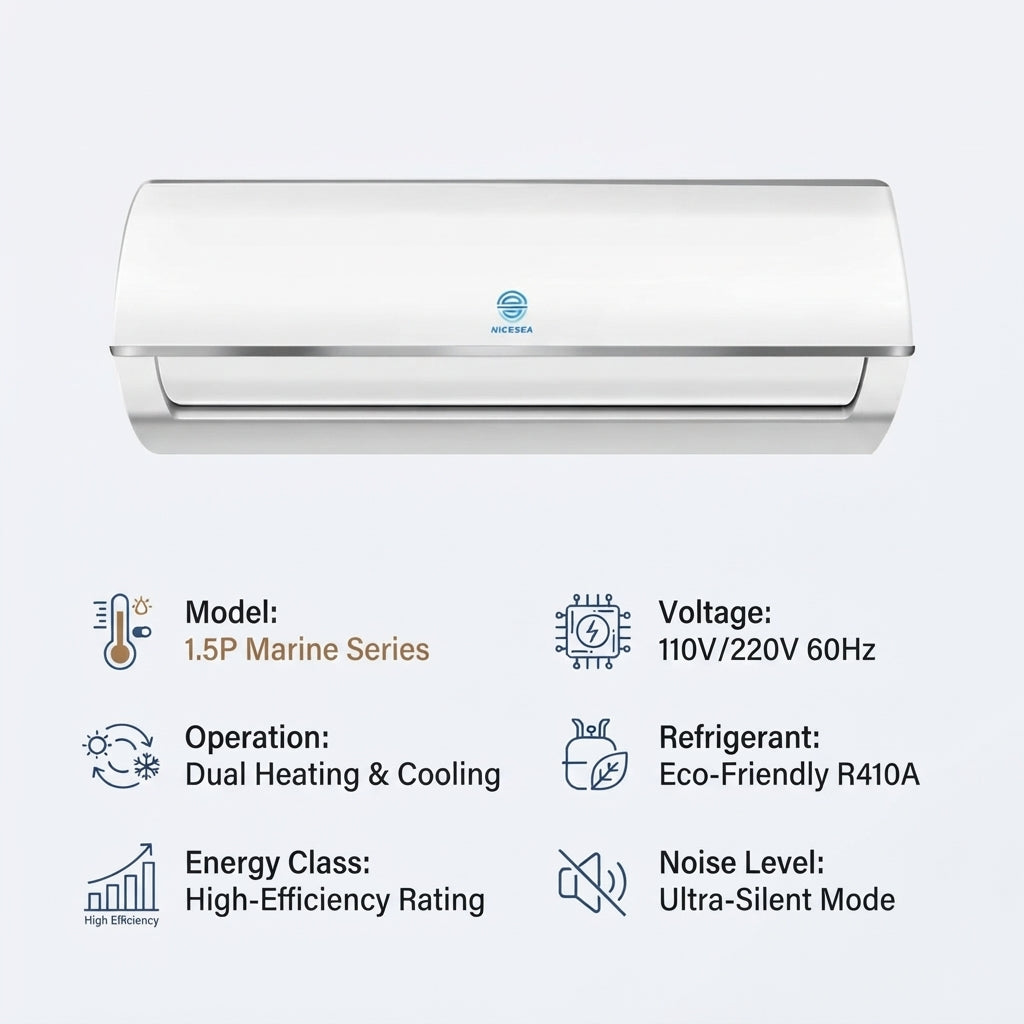 Airow Marine 1.5P Mini-Split AC - 110V/220V Eco-Friendly Heating & Cooling