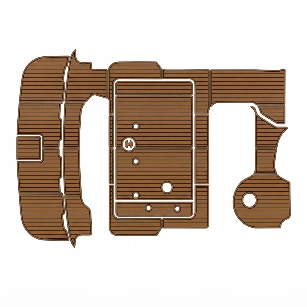 Custom EVA Foam Teak Decking Pad for 1998-1999 Sea Ray Sundancer 400 | Swim Platform & Cockpit Mat