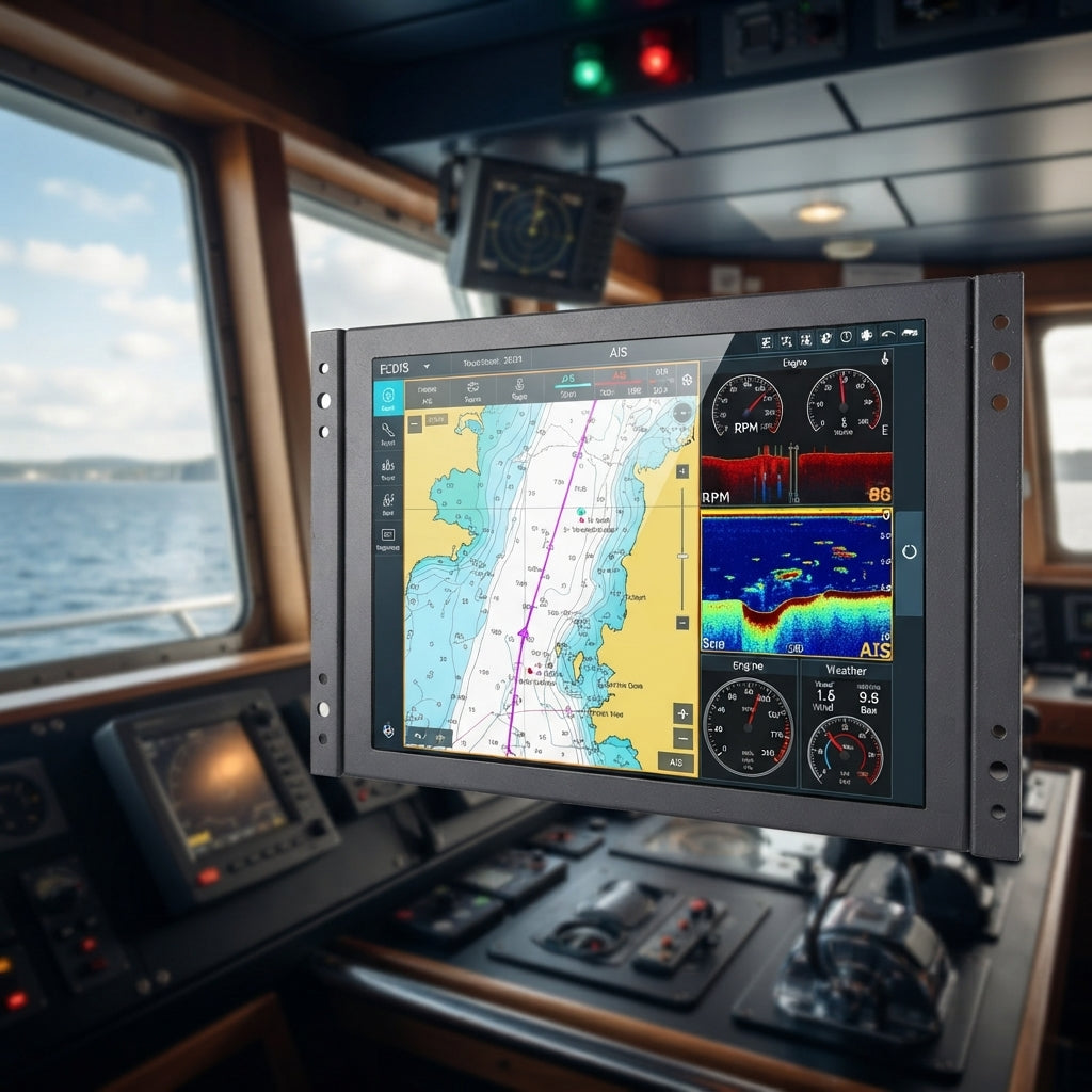 12-Inch Marine Industrial Touchscreen Monitor - IPS Display with Capacitive Touch