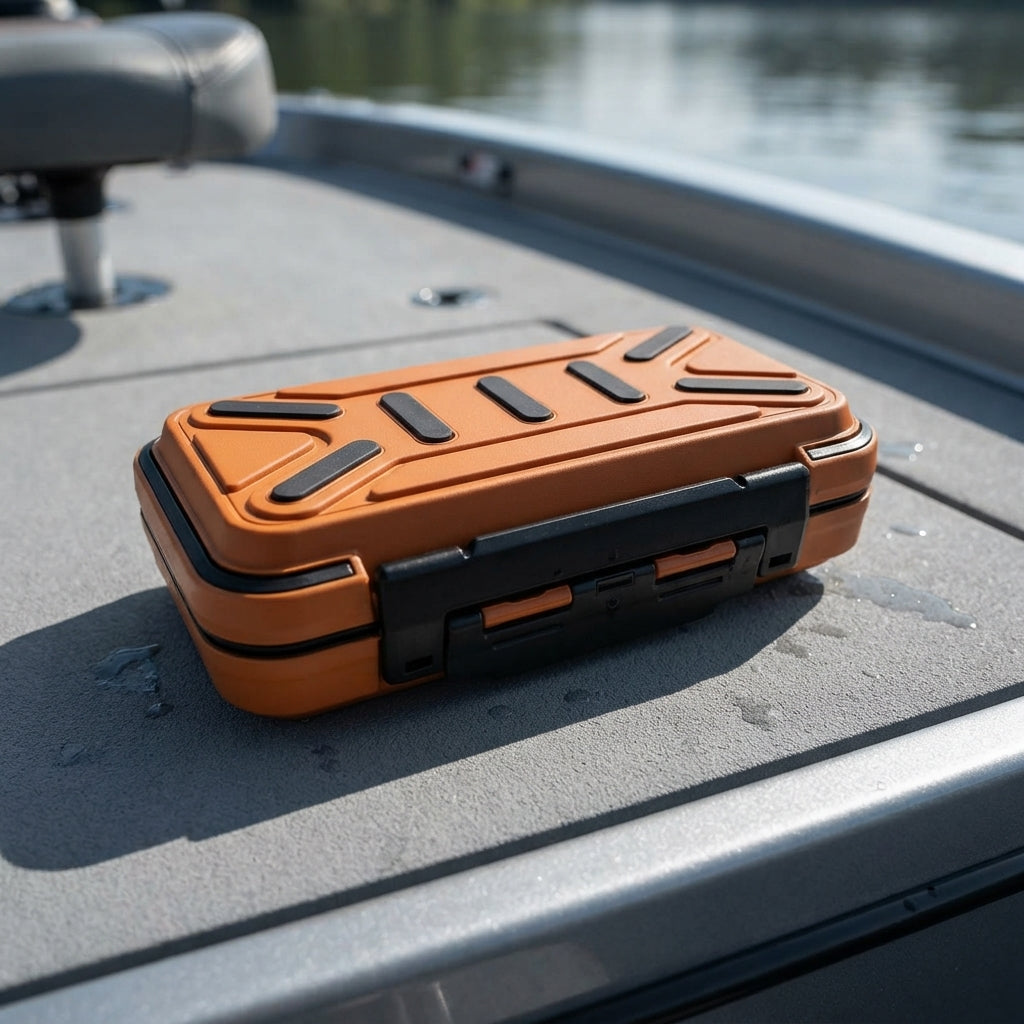 Waterproof Fishing Tackle Box - Impact-Resistant ABS, Dual-Latch Security
