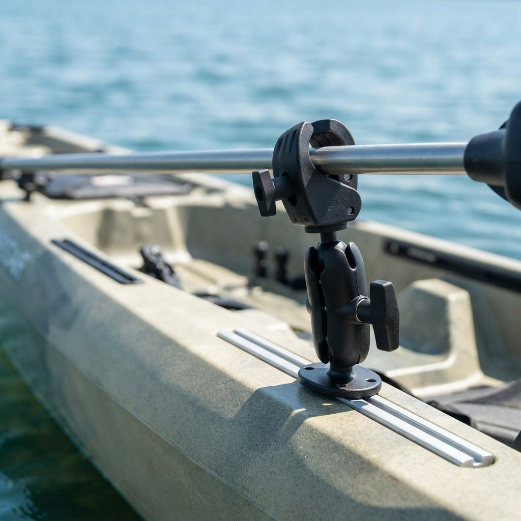 Airow Marine 1.5-inch Clamp-On Ball Mount - Trolling Motor Stabilizer for Boats