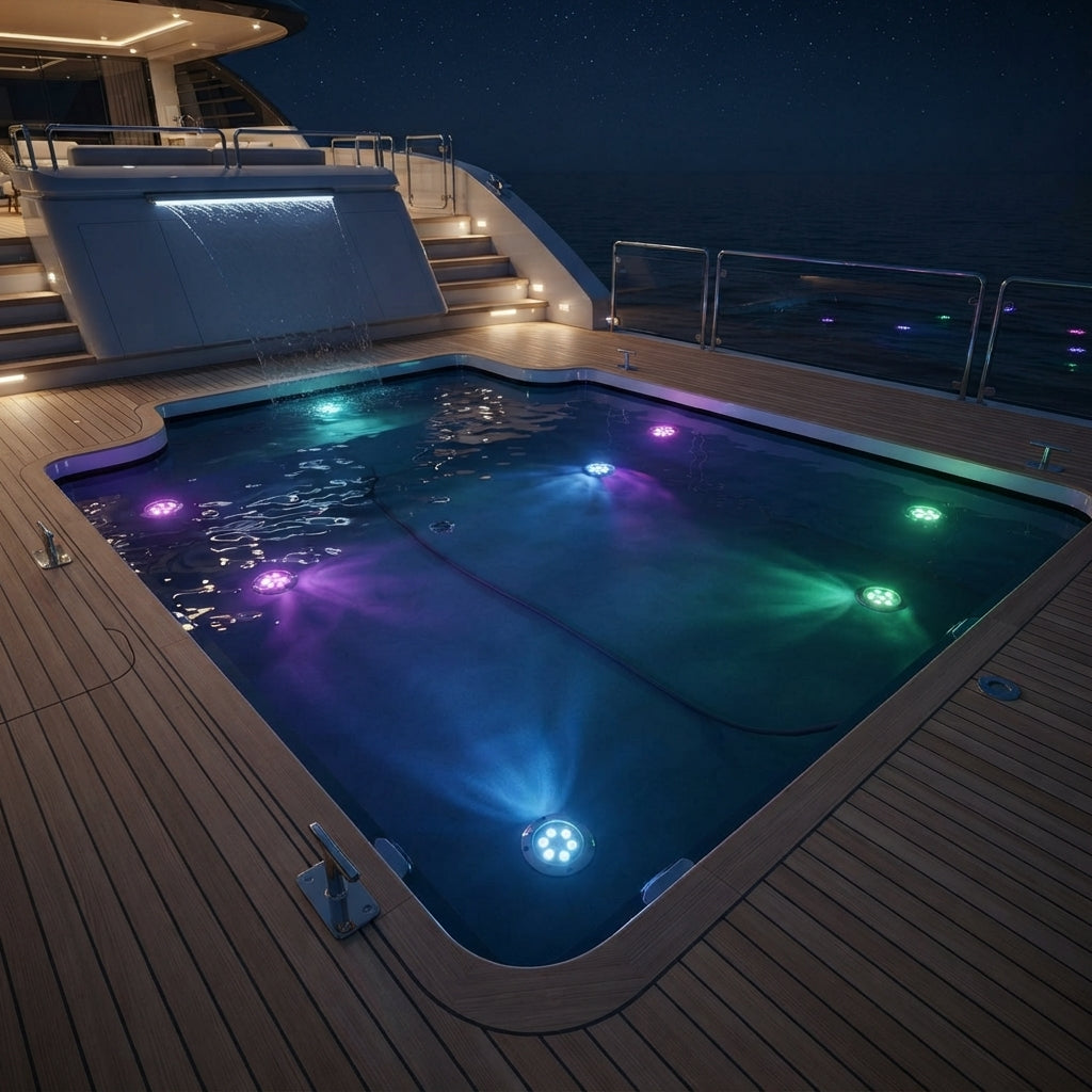 36W 316 Stainless Steel RGBW Marine Underwater LED Light - IP68 Yacht & Boat