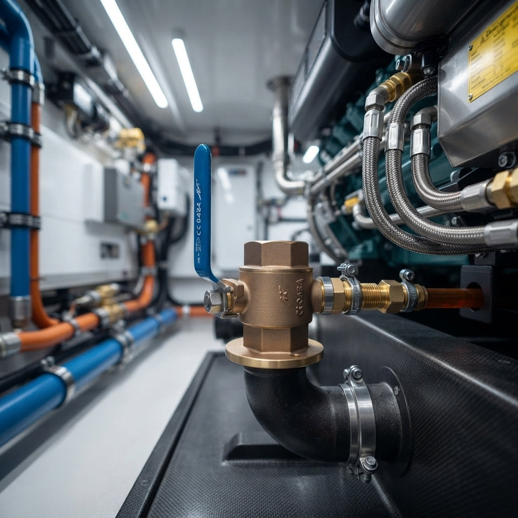 Marine Bronze Seacock Valve - High-Flow FF Interface