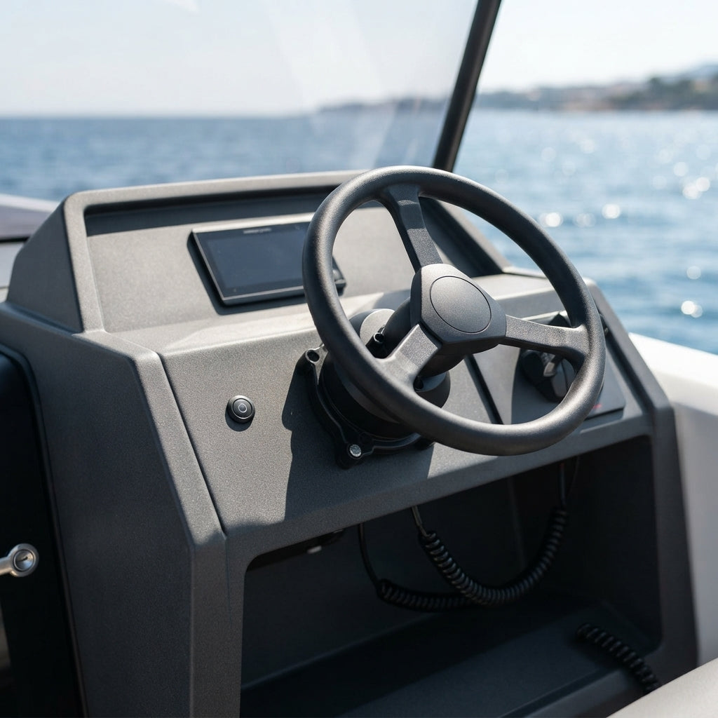 Universal Mechanical Marine Rotary Steering Kit - Corrosion-Resistant Helm & Cable