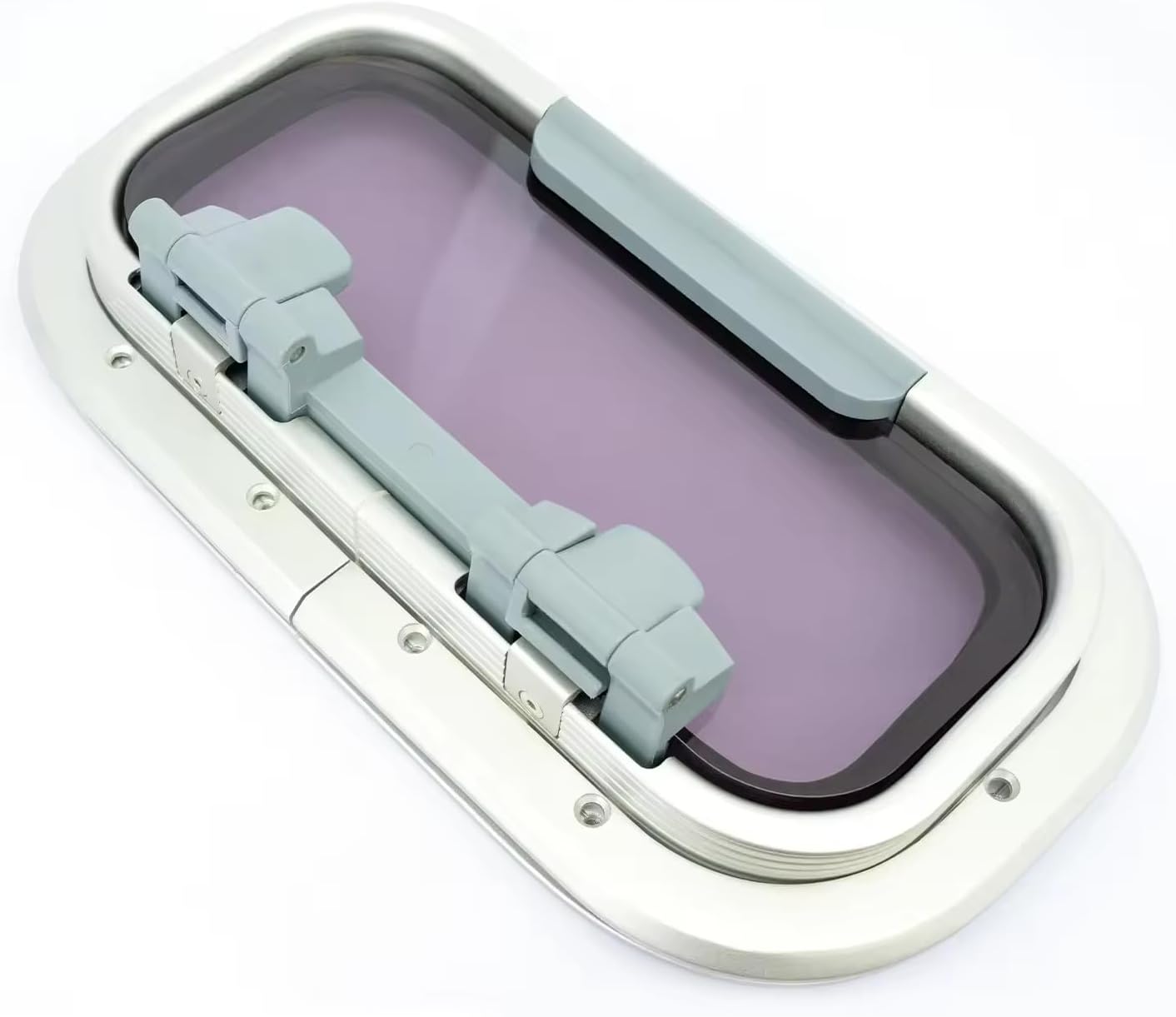 Aluminum Opening Deck Hatch & Boat Porthole Window, Acrylic Oval/Rectangular Portlight, Marine Skylight for Boats/Yachts/Ships/RV