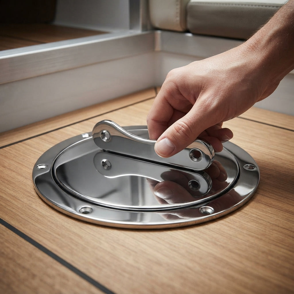 316 Stainless Steel Flush Deck Inspection Hatch - Marine Grade, Mirror Polish