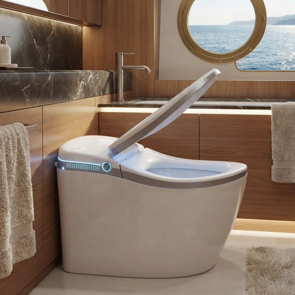 Yacht-Style Extra-Large Smart Toilet - UV Sterilization, Zero Pressure Limit, Auto Flush