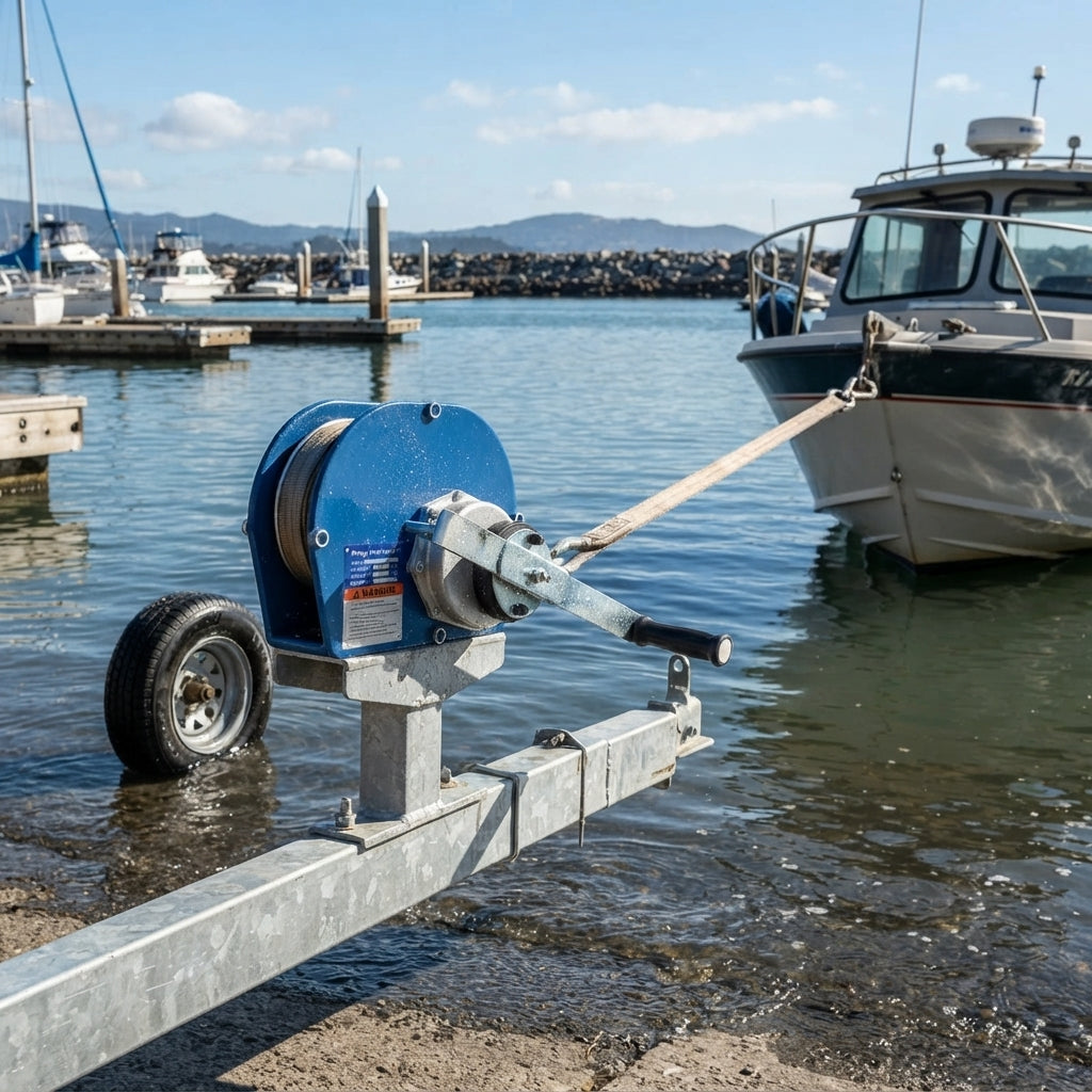 Heavy-Duty Marine Hand-Crank Winch - 3-Ton Steel Manual Lifting & Towing