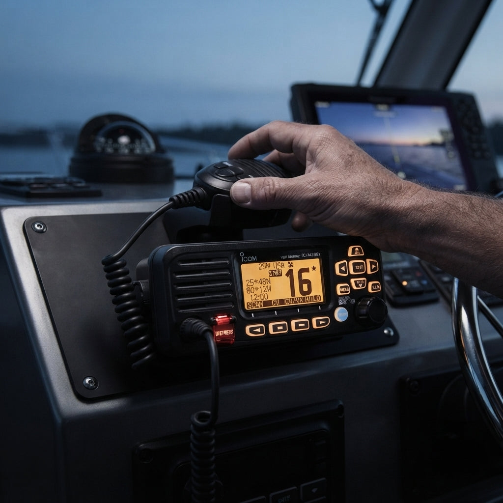 ICOM IC-M330G VHF Marine Radio - 25W High-Power, Integrated GPS, IPX7 Waterproof