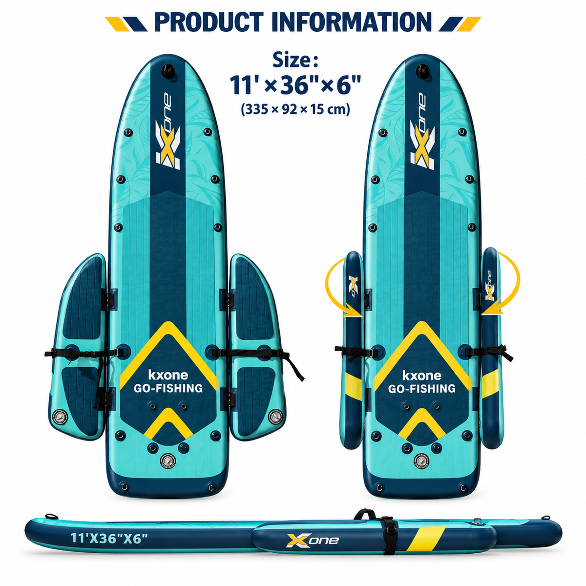 Airow Marine Inflatable Pedal-Drive Fishing SUP - High-Stability Paddleboard
