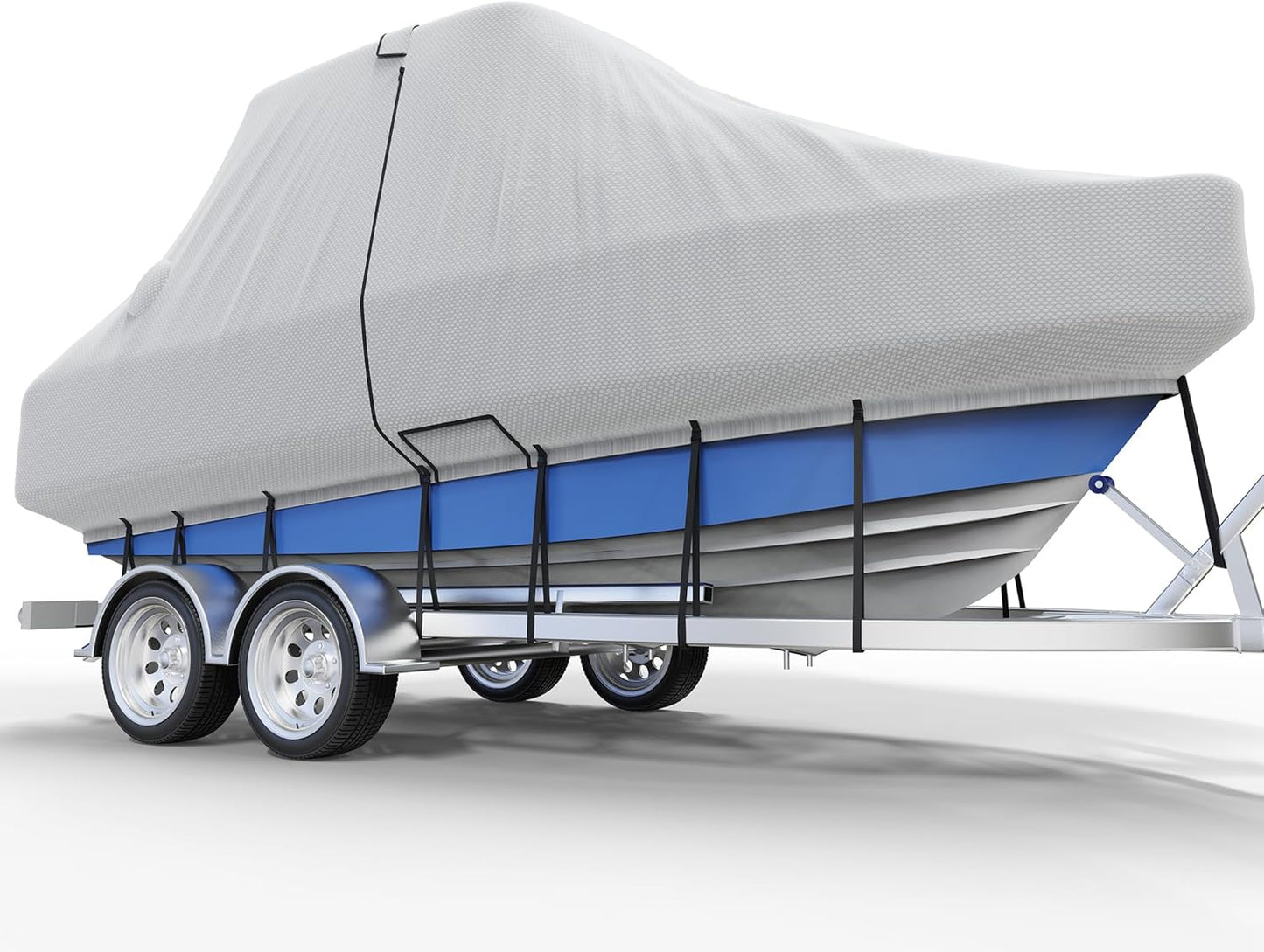 Center Console Boat Cover 18-20ft, Trailerable T-Top/Hard-Top Boat Cover, Heavy Duty Marine Grade Oxford Waterproof Boat Covers, Zipper on Both Side