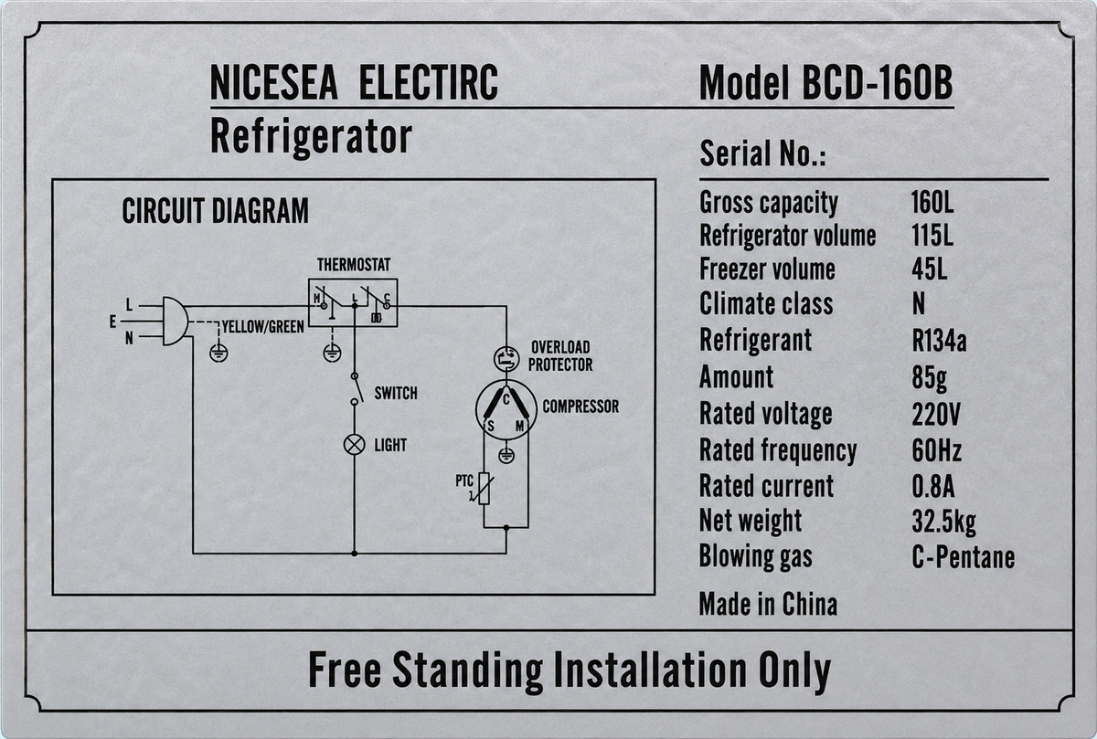 Airow Marine 160L Dual-Zone 220V Refrigerator - Fixed-Frequency Cooling
