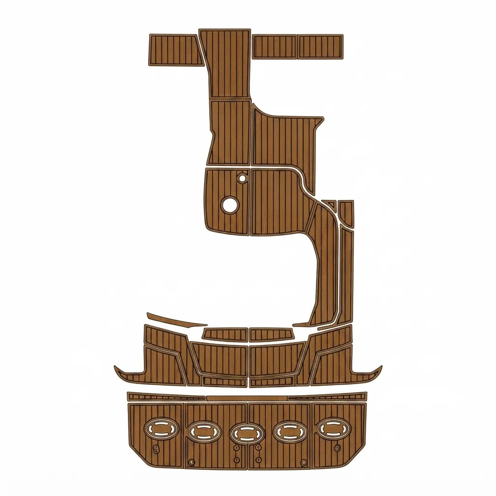 Custom EVA Foam Teak Decking Mat for 2010 Sea Ray 370 Swim Platform & Cockpit