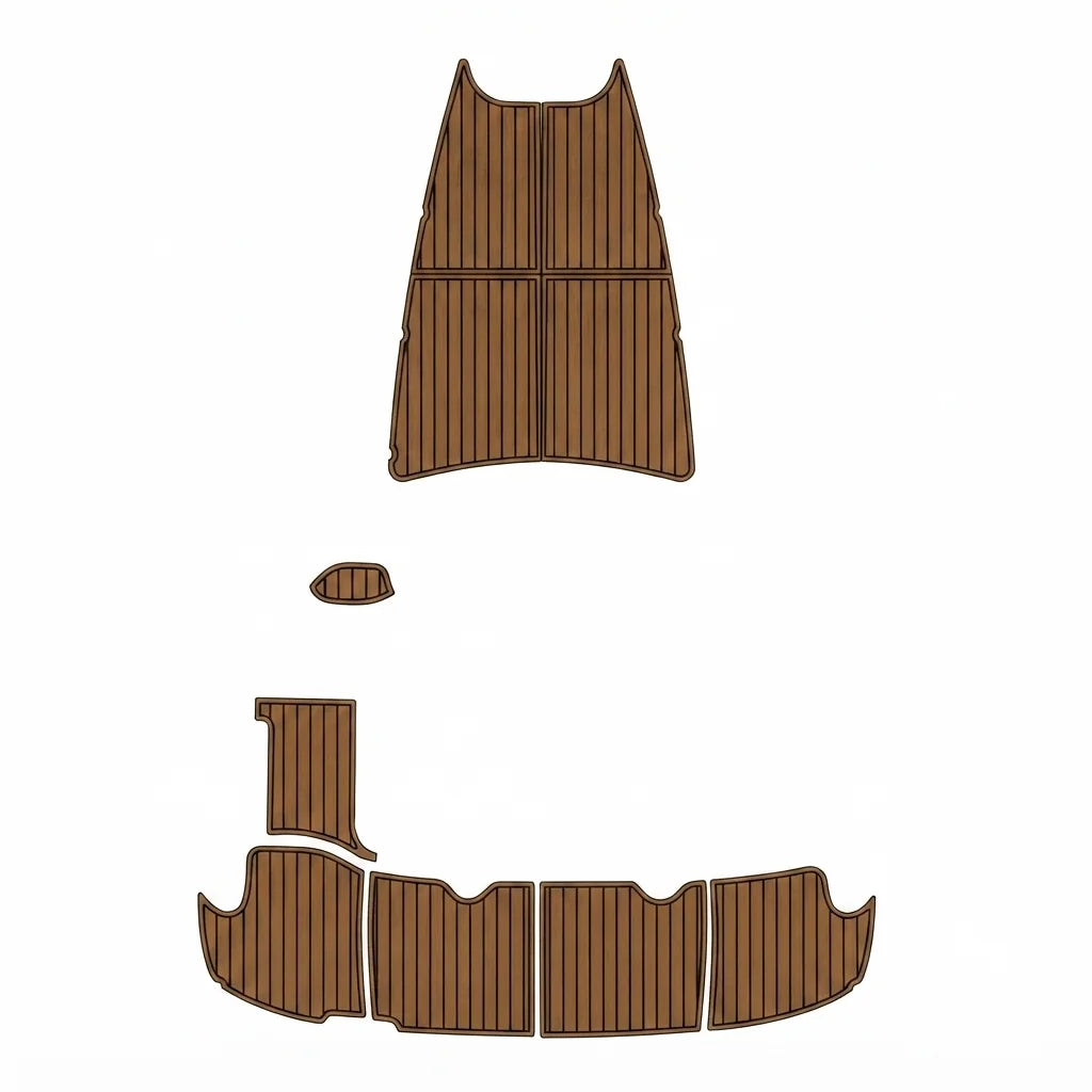 Custom EVA Foam Teak Deck Floor Mat for 2003 Sea Ray 420 Swim Platform & Bow Pad