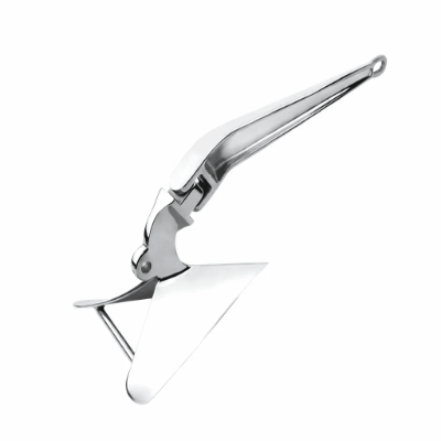 316 Stainless Steel Hinged Plow Anchor Mirror Polished 5kg to 50kg for Marine Use