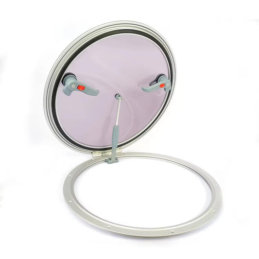 Aluminum Deck Hatch & Boat Porthole Window, Acrylic Round Opening Portlight, Anodized Marine Hatch,Marine Skylight for Boats/Yachts/Ships/RV