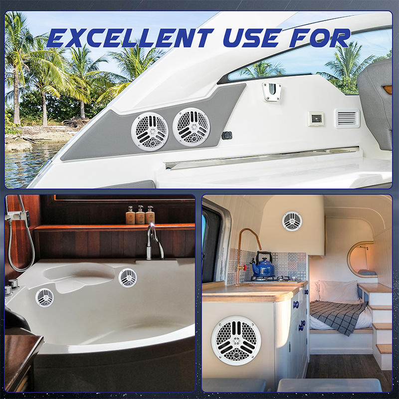 AirowMarine Waterproof Coaxial Speakers - IPX6 Rated (6.5 Inch)