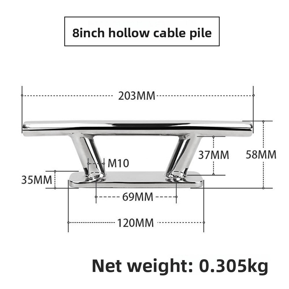 AIROW MARINE Hiero 316 Stainless Steel Boat Cleat - Mirror Polished (153mm)