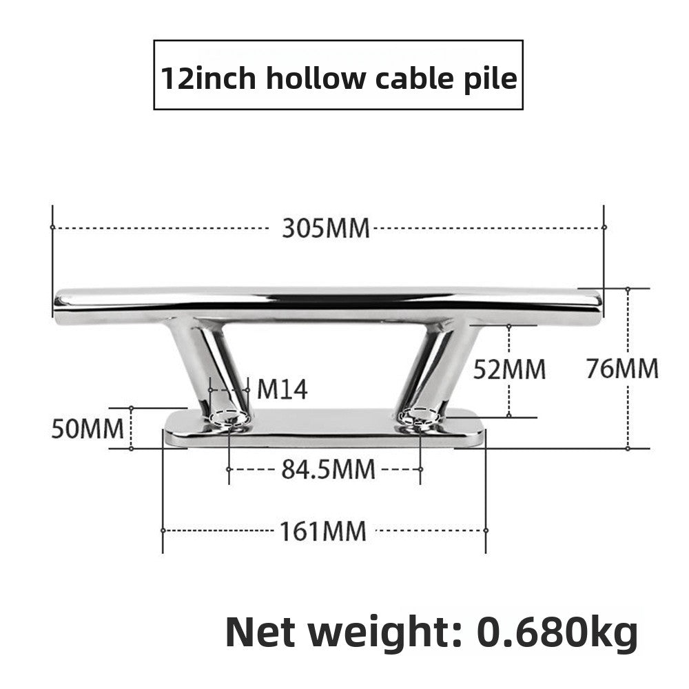 AIROW MARINE Hiero 316 Stainless Steel Boat Cleat - Mirror Polished (153mm)