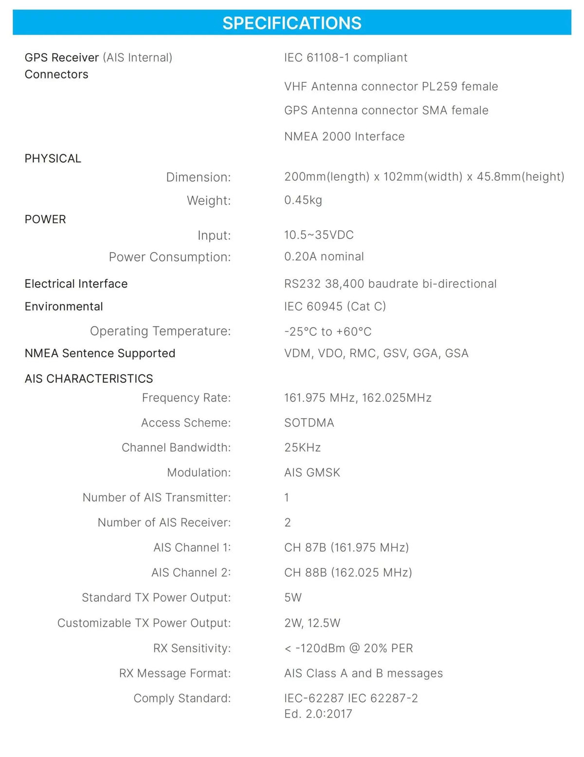 ONWA KS-200A+ Class B+ AIS Transponder - NMEA 2000 & Wi-Fi