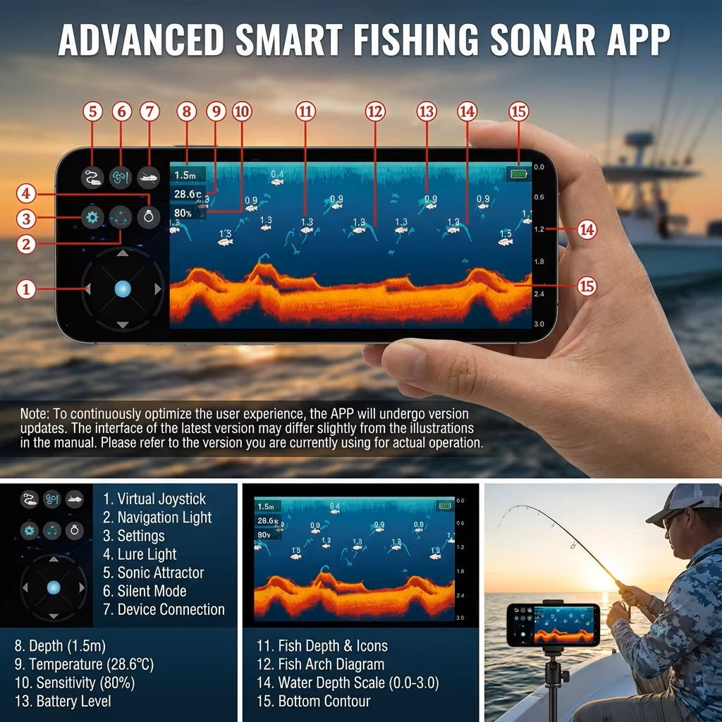 Airow Marine HERO Smart Sonar Fish Finder - HD Radar & App Control