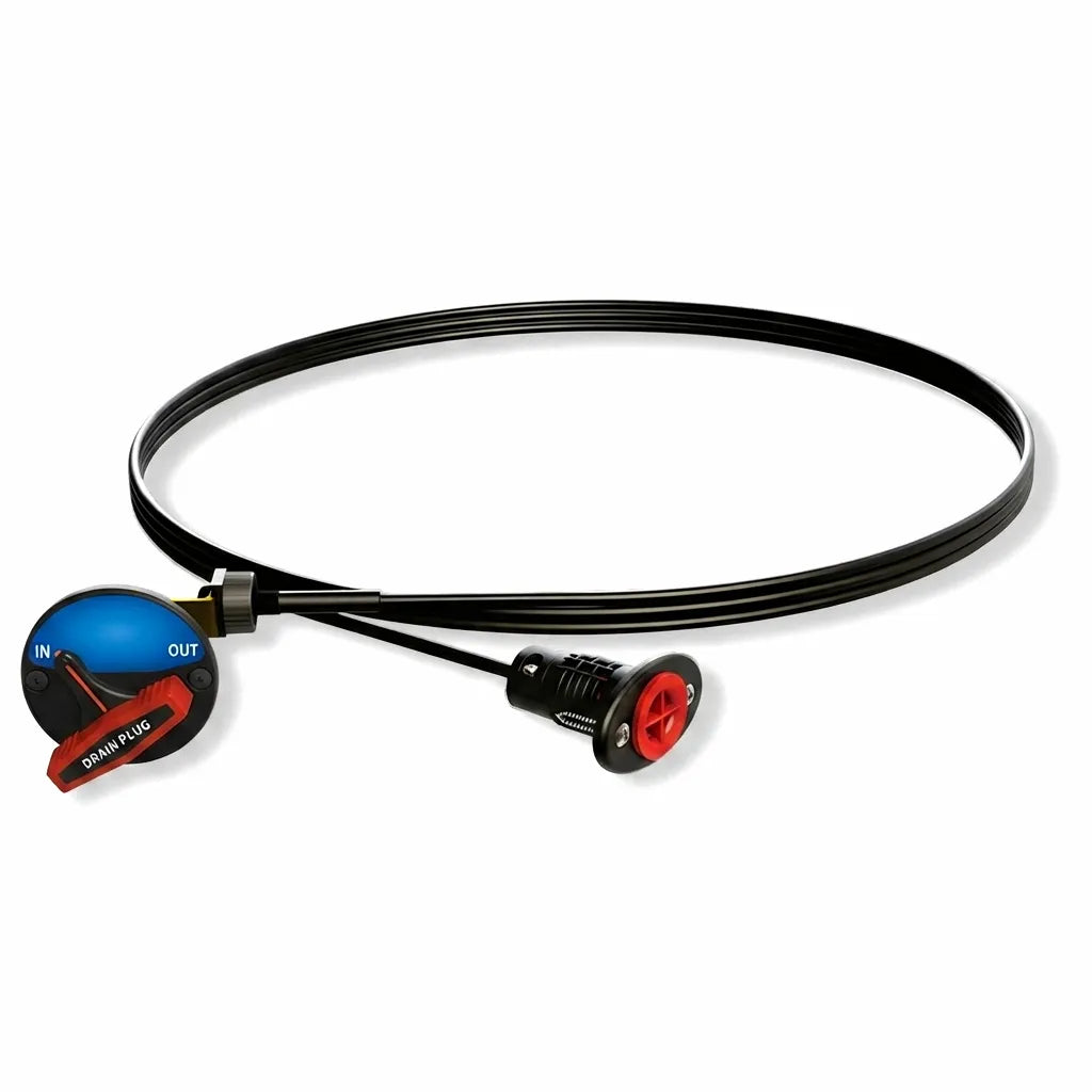 Airmarine Remote Drain Plug System with 3-meter cable, In/Out valve, and 1-inch flush mount port