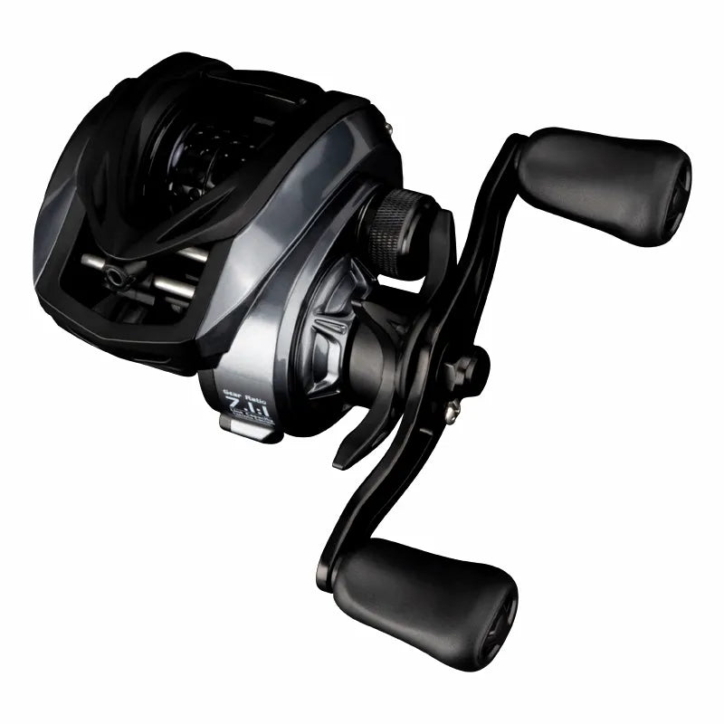 Airow Marine Elite Series electronic casting reel with a 7.1:1 gear ratio, compact waterdrop-style design, and ergonomic handle on a pure white background