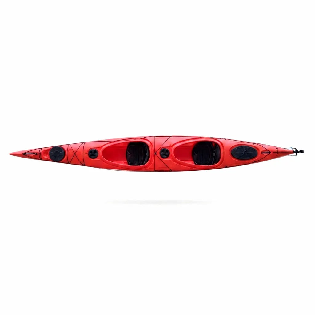 Airow Marine Ocean-Class Rigid Tandem Kayak, Rotomolded Polyethylene, Two-Person, Integrated Seats & Footrests