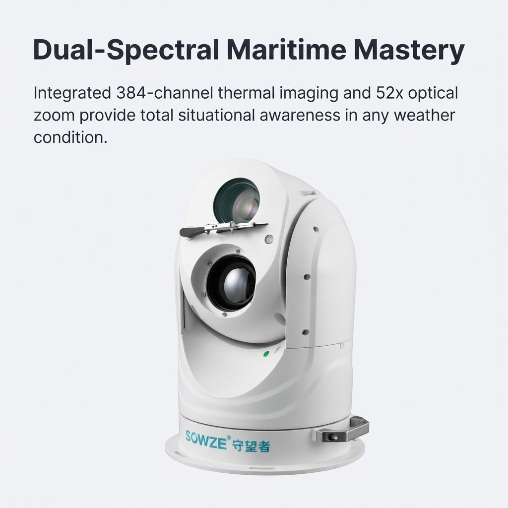 Marine Dual-Spectral Thermal Camera - 384 IR, 52x Gyro Pan-Tilt Head
