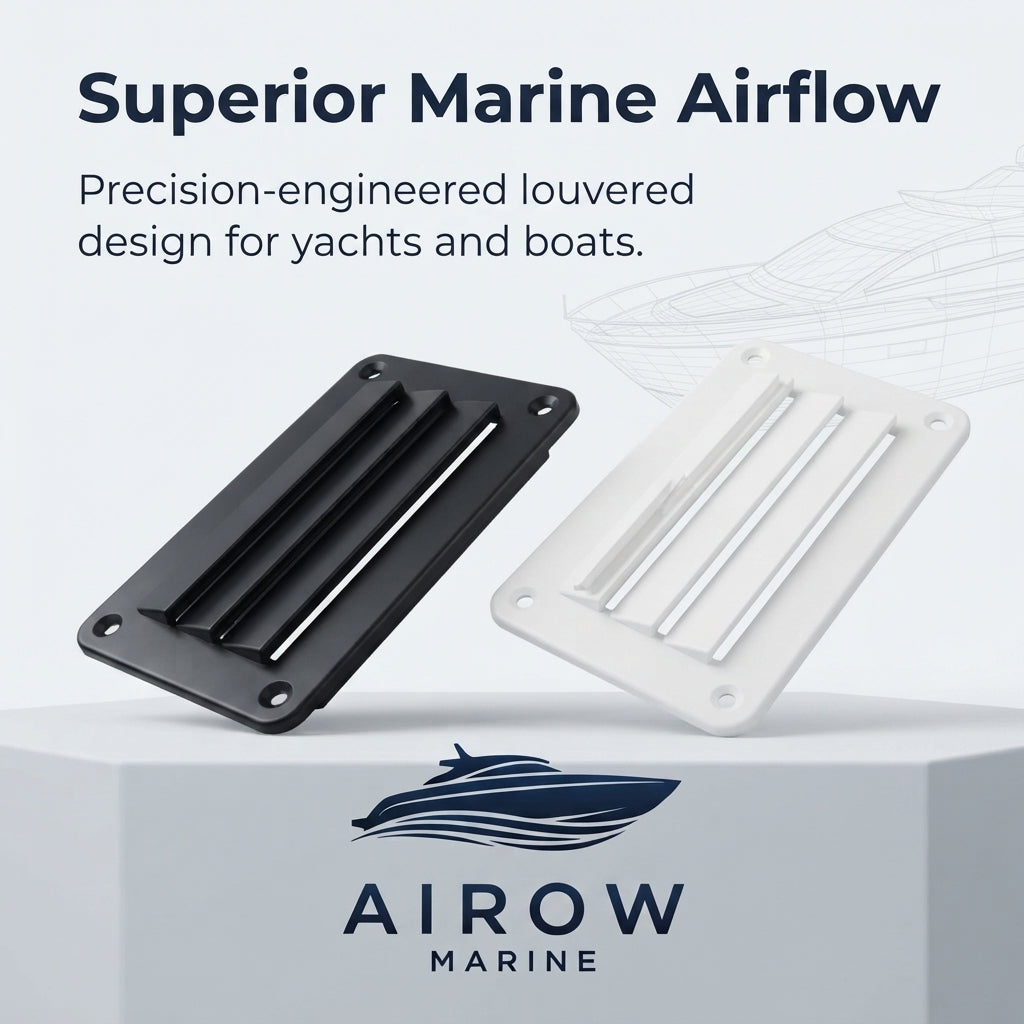 Airow Marine Yacht Louvered Air Outlet Cover - Marine-Grade Nylon & ABS Vent (140x78.4mm)