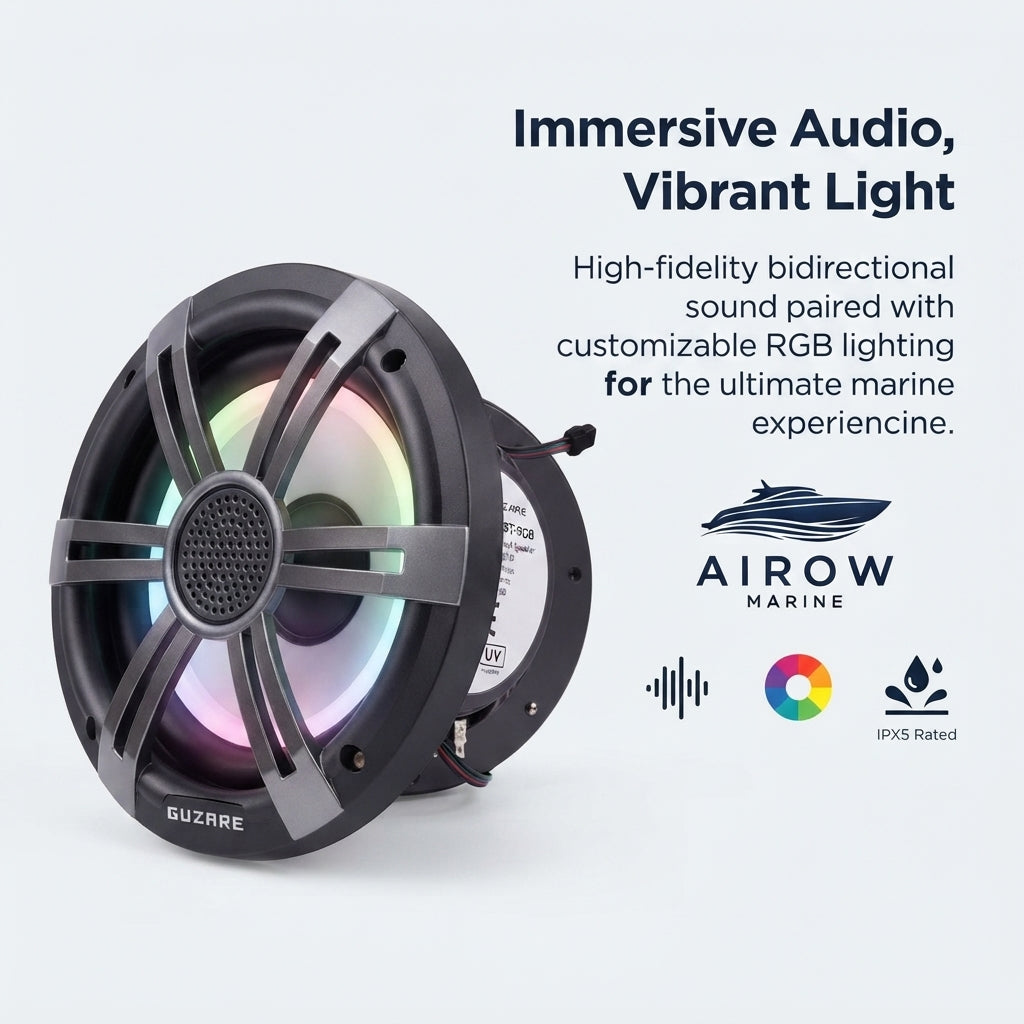 Airow Marine GS-068T-RGB Waterproof Speaker - 150W 2-Way Coaxial (6.5")