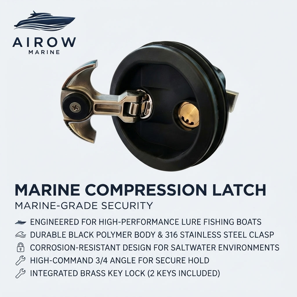 AirowMarine 316 Stainless Steel Flush Pull Latch - Universal Fit (80mm)
