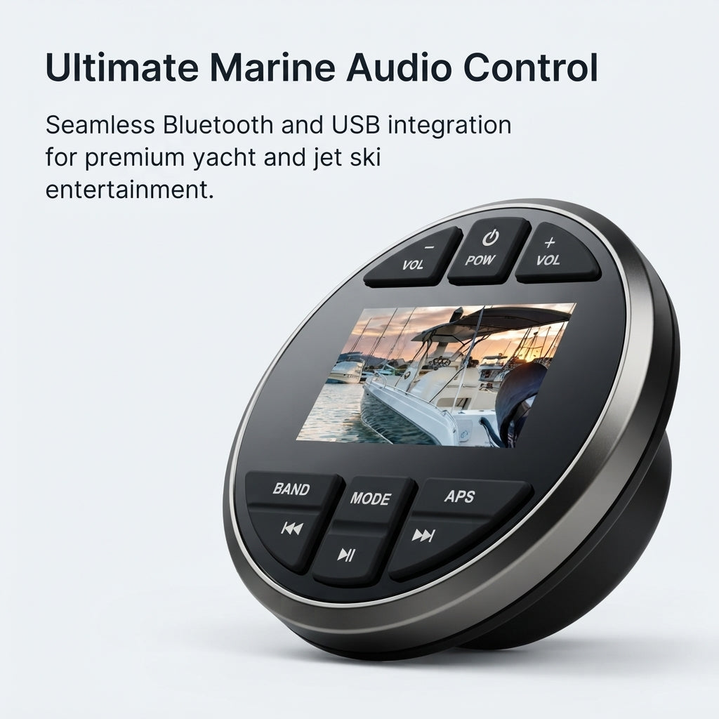 Marine Bluetooth USB Stereo Player - Saltwater Resistant with LCD Display