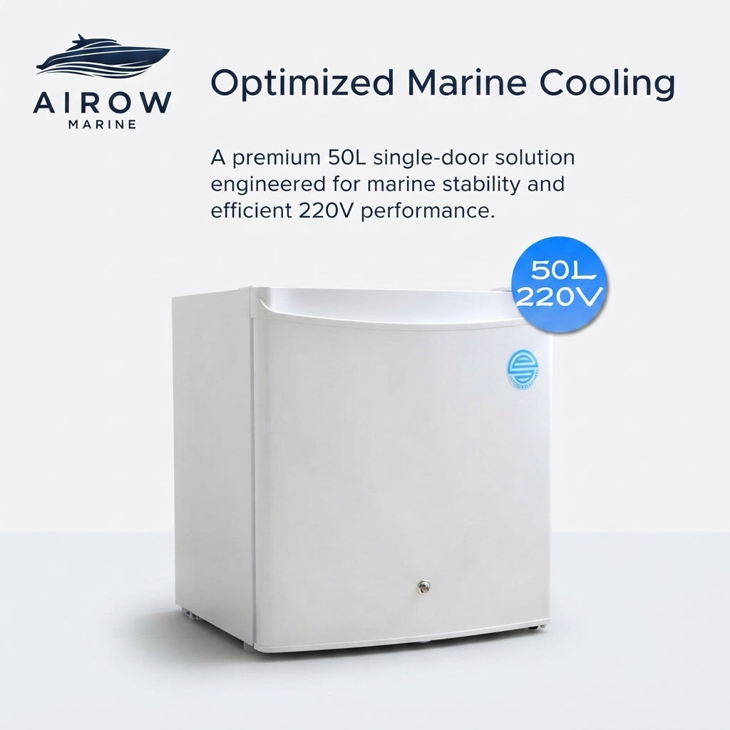 AirowMarine 50L 220V Marine Refrigerator - 304 SS, Secure Lock, Low Noise